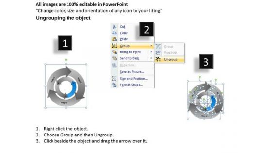 3 Stages Concentric Operational Processes Business Plans PowerPoint Templates