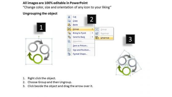 3 Stages Curved Arrows Circular Process Ppt Sample Business Plans Free PowerPoint Slides