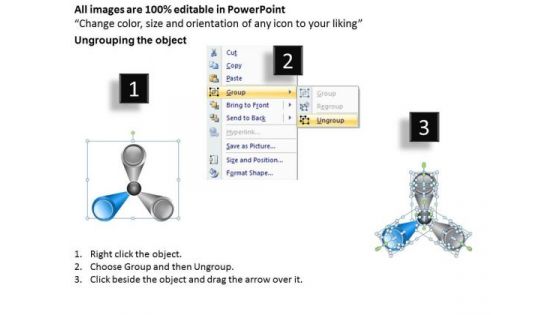 3 Stages Hub And Spoke Diagram Business Plan For Small PowerPoint Templates