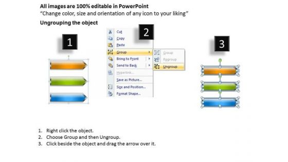 3 Stages Parallel Process Arrows Business Plan Format PowerPoint Templates