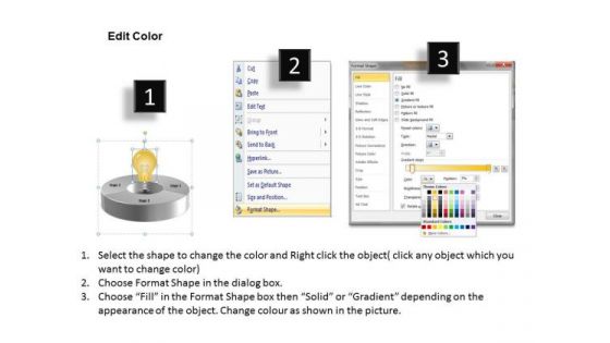 3 Stages Pie Chart Innovation Process Business Plan PowerPoint Templates