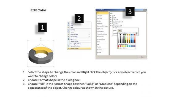 3 Step Circular Chart Illustration Basic Business Plans PowerPoint Slides