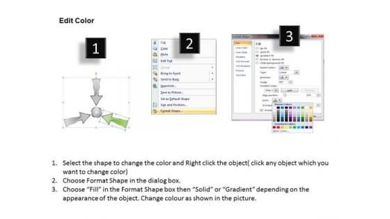 3 Steps Converging Arrow Process Layout Ppt Cycle Flow Diagram PowerPoint Templates