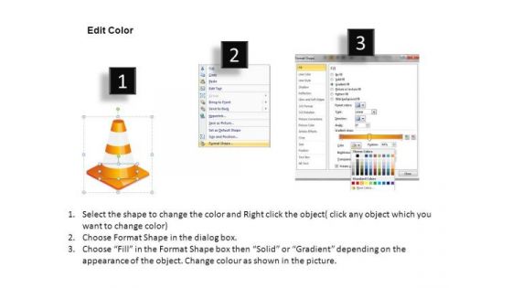 3 Traffic Cones Stacked PowerPoint Slides And Ppt Diagram Templates