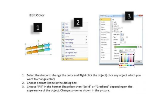 3d 4 Stages Colorful Arrow Process Diagram Business Plan Components PowerPoint Templates