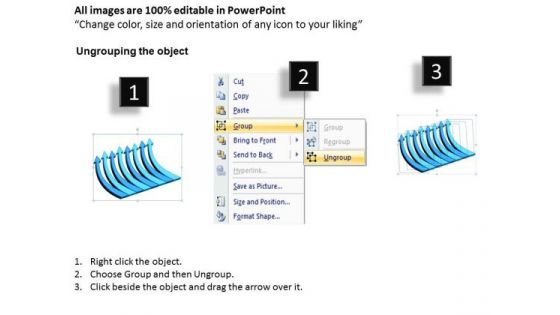 3d 8 Stages Parallel Arrow Structure Restaurants Business Plan PowerPoint Templates