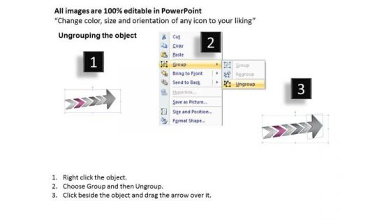3d Angled Arrow Describing 5 Stages Flowchart Maker PowerPoint Templates