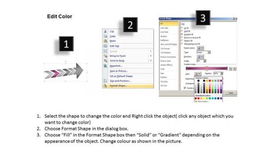 3d Angled Arrow Describing 5 Stages Flowchart Maker PowerPoint Templates