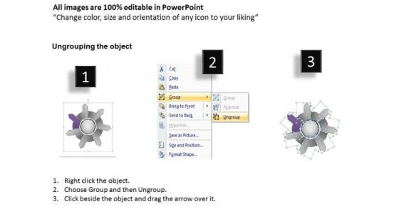 3d Arrow Flow Diagram Diverging 7 Steps Ppt Relative Cycle PowerPoint Slides