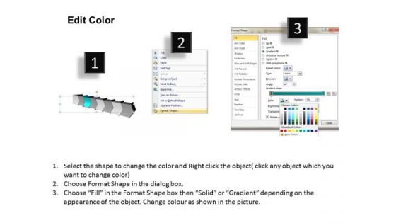 3d Arrow Process 8 Stages Production Flow Chart PowerPoint Slides