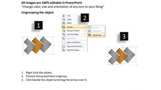 3d Arrow Representing Stages Of Process Creating Flow Chart PowerPoint Templates