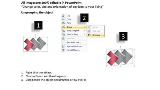 3d Arrow Representing Stages Of Process Flow Chart Template PowerPoint Templates