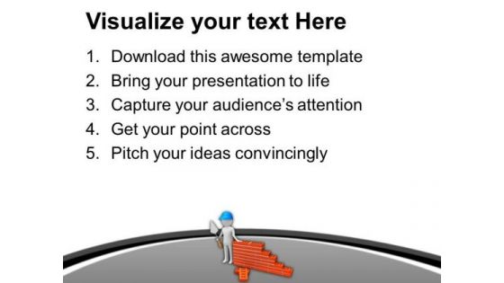 3d Builder With Brick Wall PowerPoint Templates Ppt Backgrounds For Slides 0713