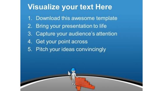 3d Builder With Brick Wall PowerPoint Templates Ppt Backgrounds For Slides 0713