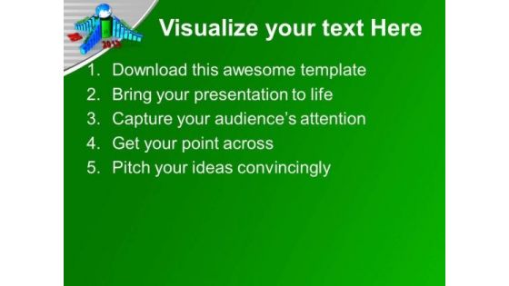 3d Business Bar Graph Growth Of Year 2013 PowerPoint Templates Ppt Backgrounds For Slides 1212
