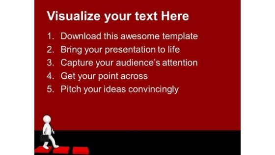 3d Business Man Going Red Cube Way PowerPoint Templates Ppt Backgrounds For Slides 0213
