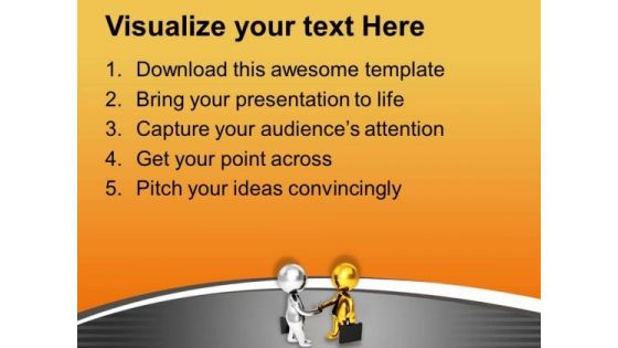 3d Business Men Shaking Hands PowerPoint Templates Ppt Backgrounds For Slides 0713