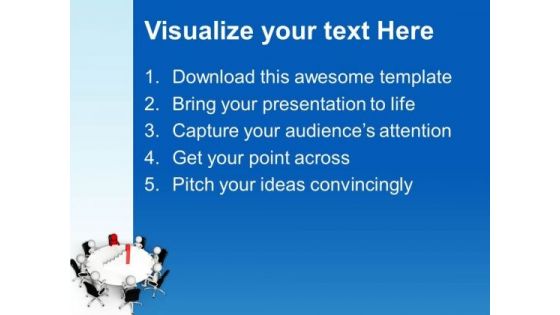 3d Business People Around Table PowerPoint Templates Ppt Backgrounds For Slides 0713