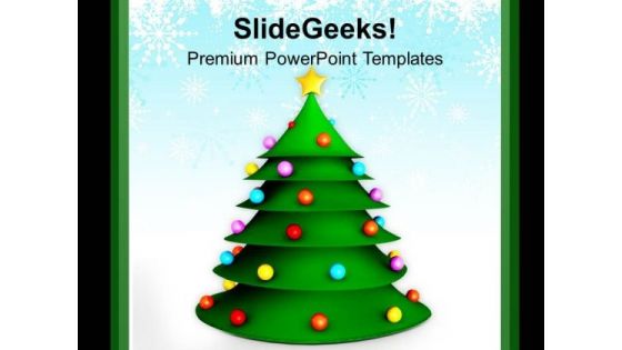 3d Christmas Tree Festival Celebration PowerPoint Templates Ppt Backgrounds For Slides 0113
