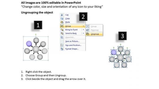 3d Circular Design Of Seven Stages In Flow Business Cycle Motion Network PowerPoint Templates