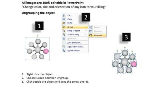 3d Circular Design Of Seven Stages In Flow Business Spoke Process PowerPoint Templates