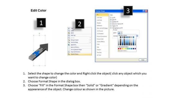 3d Complicating Arrows Stages Description Pro Forma Business Plan PowerPoint Slides