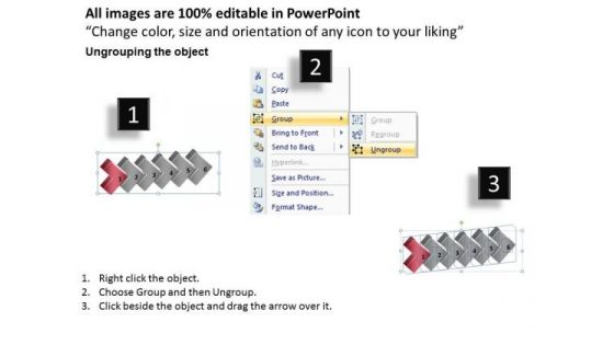 3d Continuous Illustration 6 Stages Quote Process Flow Chart PowerPoint Slides