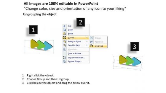 3d Correlated Description Navigation Arrow Stages Flowcharting PowerPoint Free Slides