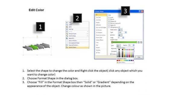3d Direct Illustration Of Banking Process Using 4 Stages Flow Charts PowerPoint Slides