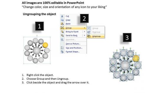 3d Diverging 11 Stages Of Single Process Ppt Pie Diagram PowerPoint Templates