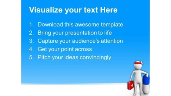 3d Doctor With Capsule PowerPoint Templates Ppt Backgrounds For Slides 0813