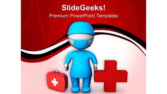 3d Doctor With Medical Symbol PowerPoint Templates Ppt Backgrounds For Slides 0713