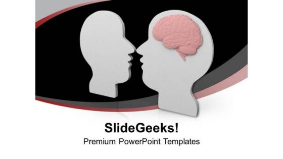3d Face Mirror Reflection With Brain Medical PowerPoint Templates Ppt Backgrounds For Slides 0413