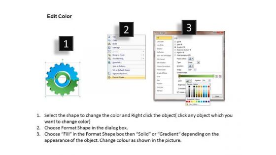 3d Gears Chart Business Stages Online Plan PowerPoint Slides