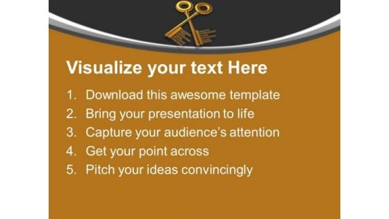 3d Golden Keys On Black Background Business PowerPoint Templates Ppt Backgrounds For Slides 1112