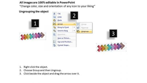 3d Graphical Enlightenment Using 8 Stages Free Flow Charts PowerPoint Slides