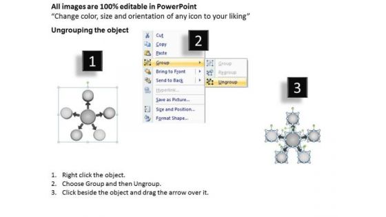 3d Graphical Illustration Of 5 Stages Flow Chart Cycle Motion Process PowerPoint Templates
