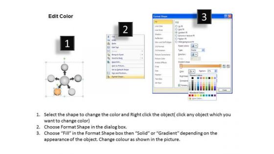 3d Graphical Illustration Of 5 Stages Flow Chart Ppt Circular Spoke Diagram PowerPoint Slides