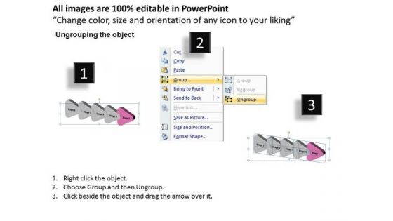 3d Graphical Navigation Arrows 5 Stages Circuit Simulation PowerPoint Slides