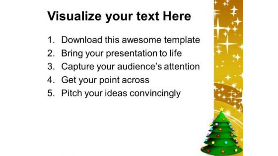 3d Green Christmas Tree Festival PowerPoint Templates Ppt Backgrounds For Slides 1212