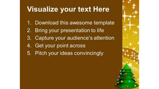3d Green Christmas Tree Festival PowerPoint Templates Ppt Backgrounds For Slides 1212