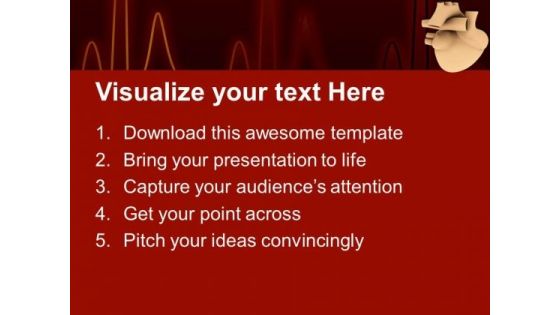3d Heart With Ecg Health Theme PowerPoint Templates Ppt Backgrounds For Slides 0413