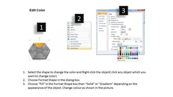 3d Hexagonal Unidirectional Shape For Process Flow Ppt Sample Business Plan PowerPoint Slides