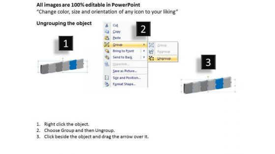 3d Homogeneous Puzzle Flow 6 Issue Ppt Operation Chart PowerPoint Templates