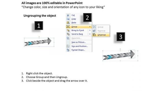 3d Horizontal Demonstration Using Arrows 8 Stages Business Plan Flow Chart PowerPoint Slides