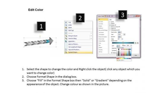 3d Horizontal Demonstration Using Arrows 8 Stages Flowchart Programs PowerPoint Slides
