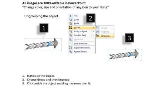3d Horizontal Demonstration Using Arrows 8 Stages Manufacturing Process Flow Chart PowerPoint Slides