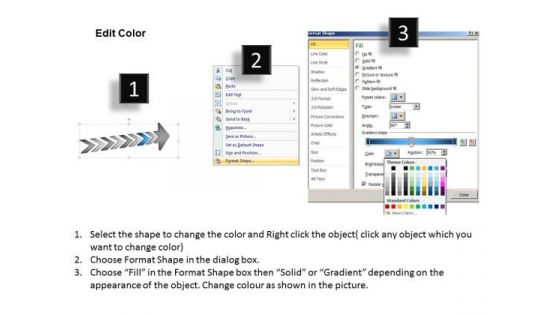 3d Horizontal Demonstration Using Arrows 8 Stages Manufacturing Process Flow Chart PowerPoint Slides