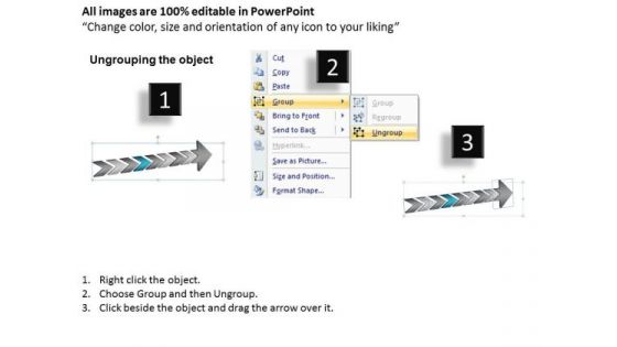 3d Horizontal Demonstration Using Arrows 8 Stages Slides Flow Charts PowerPoint