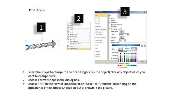 3d Horizontal Demonstration Using Arrows 8 Stages System Process Flow Chart PowerPoint Templates